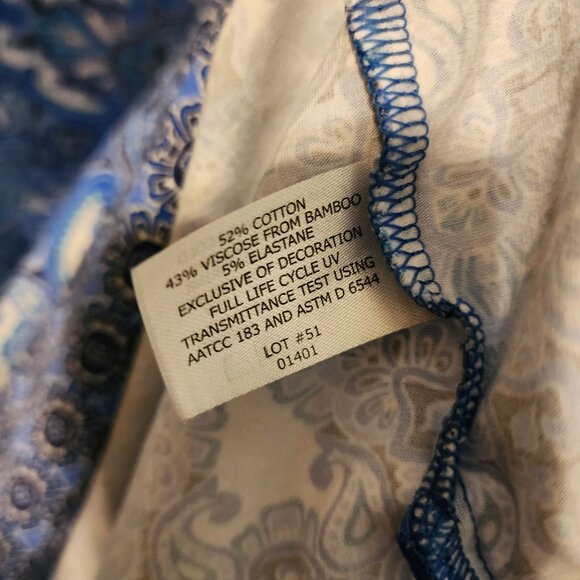 Coolibar sz S women Oceanside tunic dress with UPF 50 blue 3/4 sleeve - Picture 5 of 9